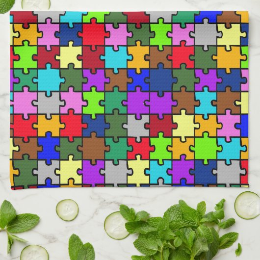 Autistic Jigsaw Küchentuch (Gefaltet)