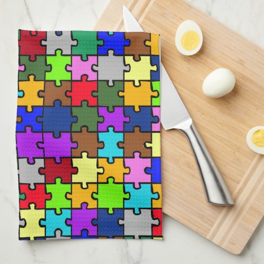 Autistic Jigsaw Küchentuch (Viertel Falte)
