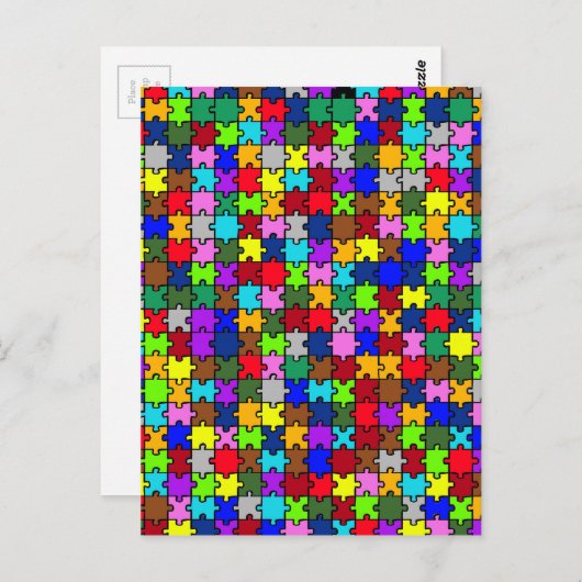 Autistic Jigsaw Postkarte (Vorne/Hinten)