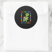 Autistic Kid Mom Turtle Fighter Autism Puzzle Runder Aufkleber (Tasche)