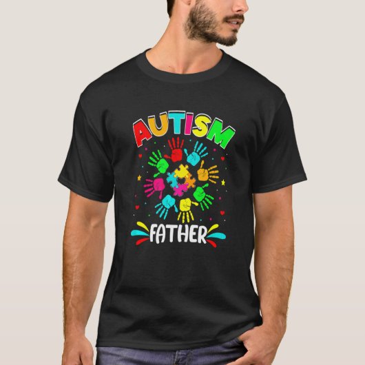 Autistic Pater Puzzle Unterstützung Familie Autism T-Shirt (Vorderseite)