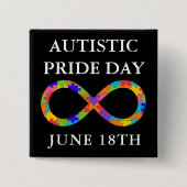 Autistic Pride Day 18. Juni Sensibilisierungsknöpf Button (Vorderseite)
