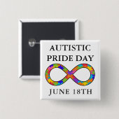 Autistic Pride Day 18. Juni Sensibilisierungsknöpf Button (Vorne & Hinten)