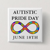 Autistic Pride Day 18. Juni Sensibilisierungsknöpf Button (Vorderseite)