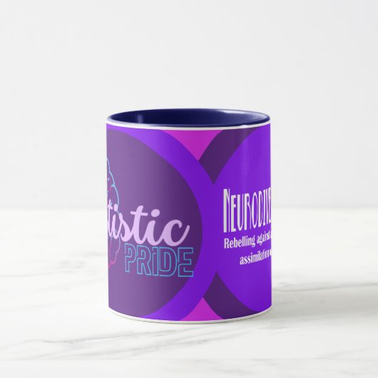 Autistic Pride Moderne Brain Coffee Tasse (Zentrum)