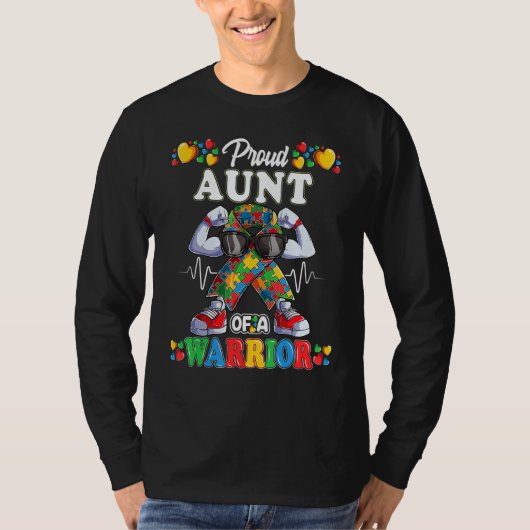 Autistic Ribbon Puzzle Aunt Of Autism Awareness Wa T-Shirt (Vorderseite)