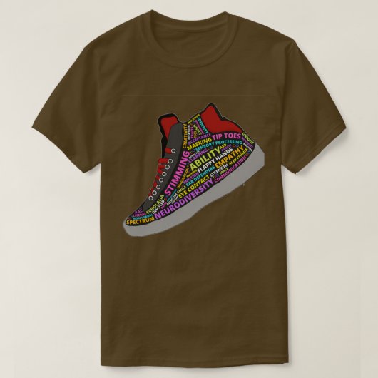Autistic Sneaker Wordart T-Shirt (Design vorne)
