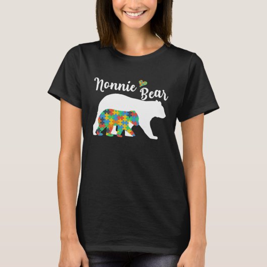 Autistic Support Autism Awareness Nonnie Bear Moth T-Shirt (Vorderseite)