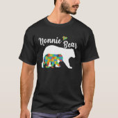 Autistic Support Autism Awareness Nonnie Bear Moth T-Shirt (Vorderseite)