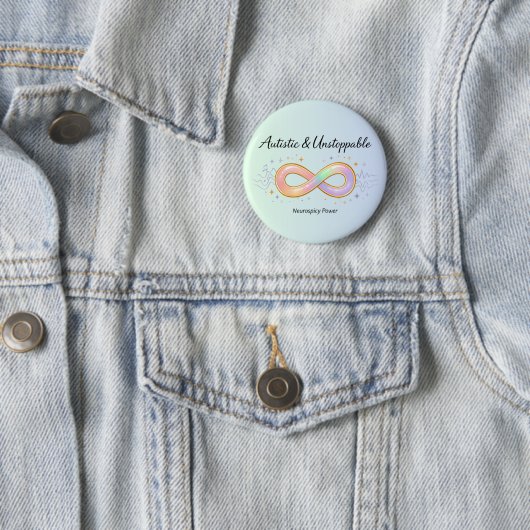 Autistic Unstoppable Pastel Infinity Symbol Gift Button (Beispiel)