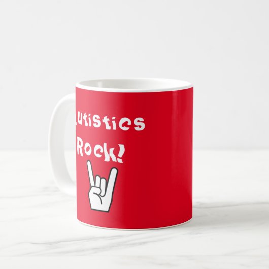 Autistics Felsen! Kaffeetasse (Vorderseite Links)