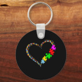 autistisch | Autismus Bewusstsein Herz Puzzle Stüc Schlüsselanhänger (Vorderseite)