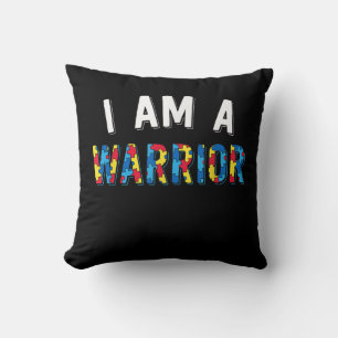 autistisch Autismus Bewusstsein I Bin Warrior Pu Kissen