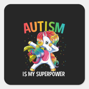 autistisch   Autismus ist meine Supermacht, die Ei Quadratischer Aufkleber