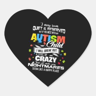 autistisch | Autismus Kind I bricht ein Level aus Herz-Aufkleber