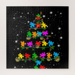 autistisch   Autismus Puzzle Piece Weihnachtsbaum
