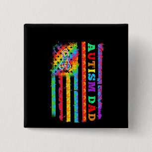 autistisch   Autistischer Vater Autismus USA Flag Button