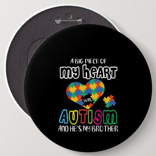 autistisch | Ein großes Stück meines Herzens hat A Button (Vorne & Hinten)