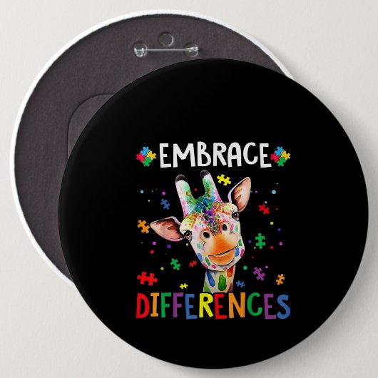 autistisch |Embrace Differenzen Giraffe Puzzle Pie Button (Vorne & Hinten)
