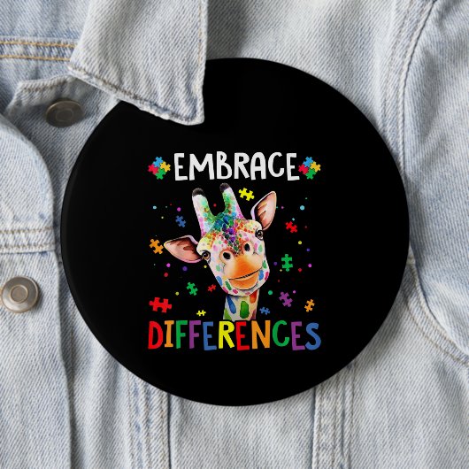autistisch |Embrace Differenzen Giraffe Puzzle Pie Button (Beispiel)