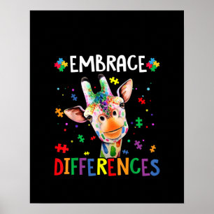 autistisch  Embrace Differenzen Giraffe Puzzle Pie Poster