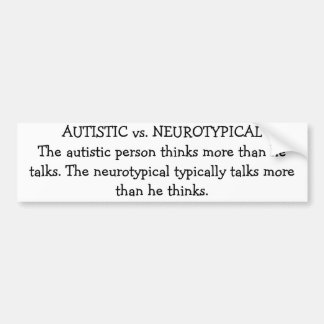 AUTISTISCH gegen NEUROTYPICAL Autoaufkleber