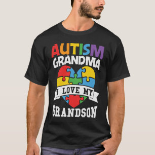 Autistisch Grandson Autism Grandma Puzzle Heart Pr T-Shirt