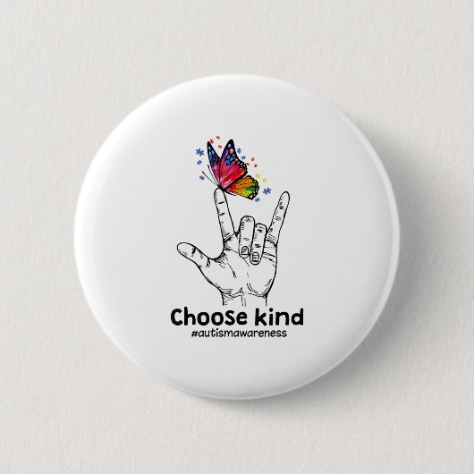 autistisch | Kind Autismus Awareness Butterfly aus Button (Vorderseite)