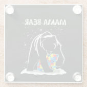 autistisch | Mama Bear Autismus Puzzle Piece Snowf Glasuntersetzer (Rückseite)