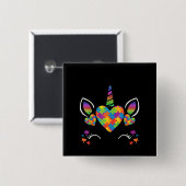 autistisch | Niedliches Unicorn-Autismus-Sensibili Button (Vorne & Hinten)