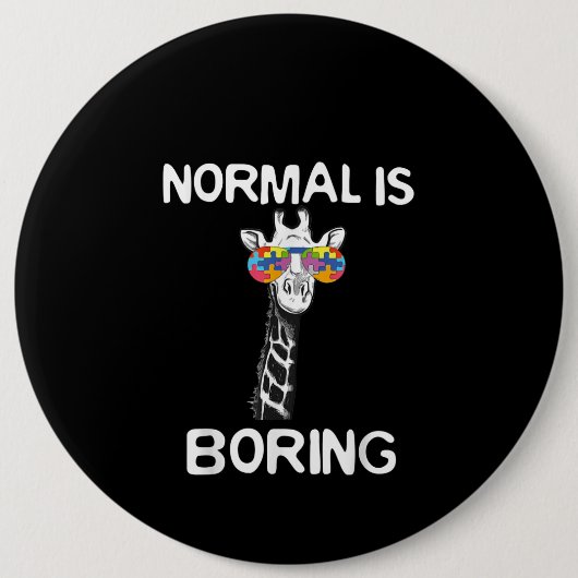 autistisch | Normal langweilig Giraffe Puzzle Piec Button (Vorderseite)