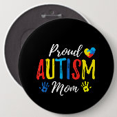 autistisch | Proud Autismus Mama Puzzle Piece Button (Vorne & Hinten)