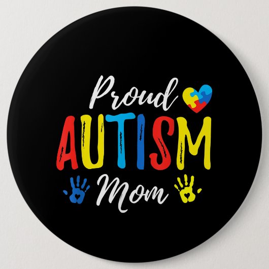 autistisch | Proud Autismus Mama Puzzle Piece Button (Vorderseite)