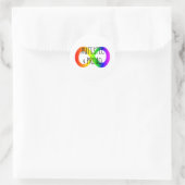 Autistisch & Proud Rainbow Unendlichkeit Neuroviel Runder Aufkleber (Tasche)