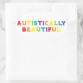 autistisch schön ovaler aufkleber (Tasche)