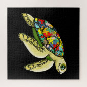 autistisch | Sea Turtle Puzzle Piece Autismus Bewu (Horizontal)