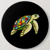 autistisch | Sea Turtle Puzzle Piece Autismus Bewu Button (Vorderseite)
