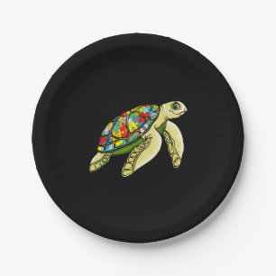 autistisch Sea Turtle Puzzle Piece Autismus Bewu Pappteller