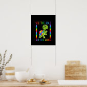 autistisch |Sehen Sie den Able nicht das Etikett S Poster (Küche)