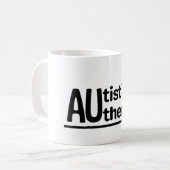 Autistisch und authentisch kaffeetasse (Vorderseite Links)