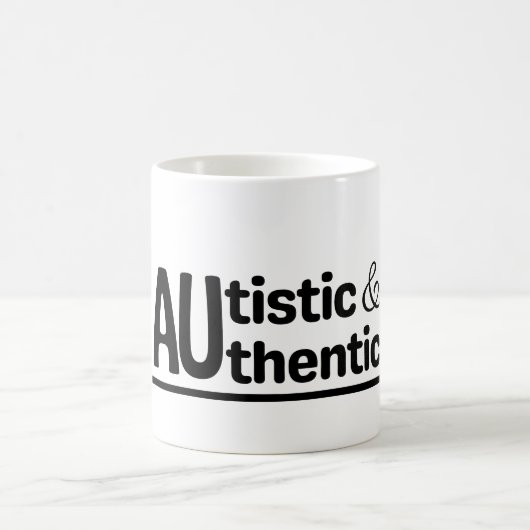 Autistisch und authentisch kaffeetasse (Mittel)