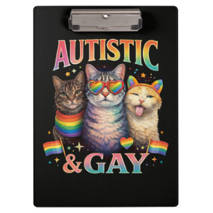 Autistisch und schwul lustige Katze Klemmbrett