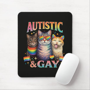 Autistisch und schwul lustige Katze Mousepad