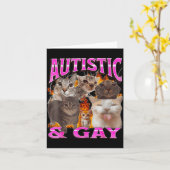Autistisch und schwul lustiges Katzen-Meme-Bootleg Karte (Gelbe Blume)