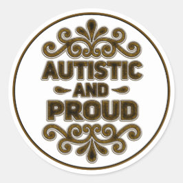 Autistisch und stolz Vintag Runder Aufkleber