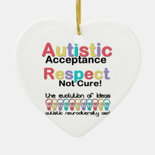 Autistische Akzeptanz Respekt keine Heilung Keramik Ornament
