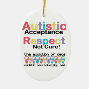 Autistische Akzeptanz Respekt keine Heilung Keramikornament