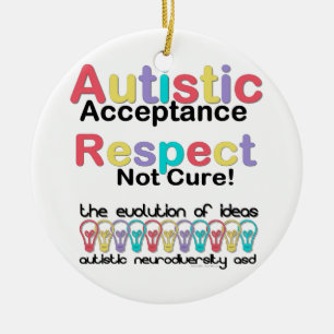 Autistische Akzeptanz Respekt keine Heilung Keramikornament