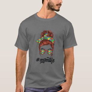 Autistische Autismus Bewusstsein Mama Leben Messy T-Shirt