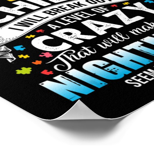 Autistische Autismus Bewusstsein Puzzle Pieces Pro Poster (Ecke)